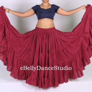 25 Yard Skirt/Gypsy Skirt/Tribal Skirt/Belly Dance Skirt/4 Tiered/Flamenco Skirt/Bohemian/Renaissance/Festival Skirt/Cotton Skirt/ATS Skirt
