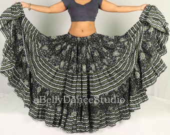 25 Yard Skirt/Gypsy Skirt/Tribal Skirt/Belly Dance Skirt/Flamenco/Hippie Boho/Renaissance/Festival/ATS Skirt/Cotton Skirt/Flowy Skirt/Gothic