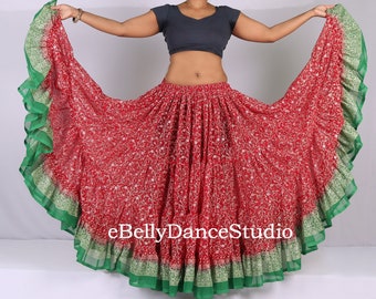 Women Skirt/Maharani Skirt/25 Yard Skirt/Gypsy Skirt/Belly Dance Skirt/Tribal Skirt/Festival Skirt/ATS Skirt/4 Tiered/Renaissance/Gothic