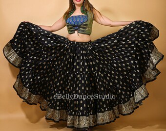 25 Yard rok/ATS rok/zigeuner rok/Tribal rok/Padma rok/buikdans rok/Festival rok/4 gelaagde/Gothic/Renaissance/Boho/Steampunk