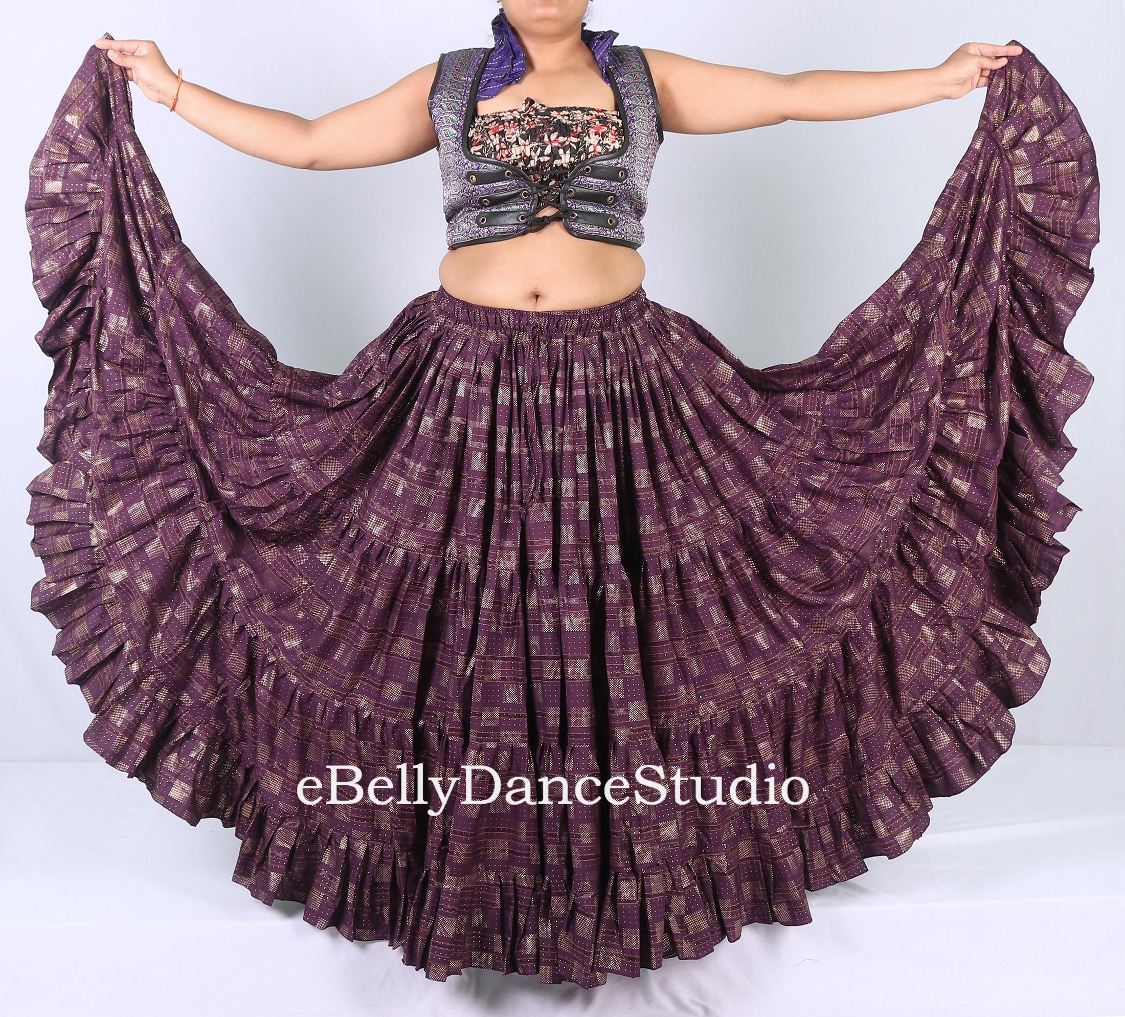 Assuit 25 Yard Belly Dance Skirt, Tribal Fusion ATS Gypsy Skirt - Etsy
