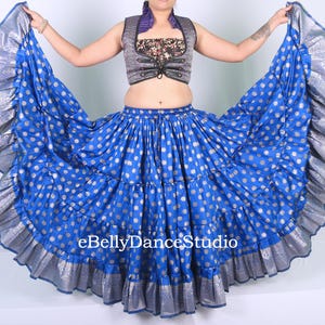 25 Yard Skirt/Silk Padma Skirt/ATS Skirt/Tribal Skirt/Belly Dance Skirt/Festival Skirt/Bohemian/4 Tiered/Global Caravan/Renaissance/FCBD
