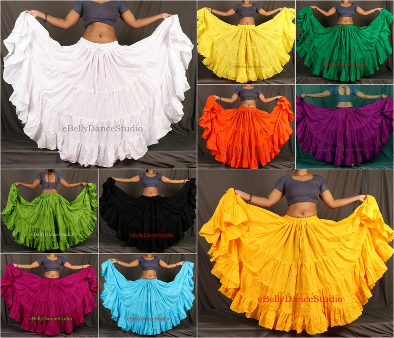 Women Skirt/25 Yard Skirt/ATS Gypsy Skirt/Tribal Skirt/Belly Dance Skirt/Tiered/Long/Flamenco/Hippie Boho/Renaissance/Festival/Cotton Skirt image 1