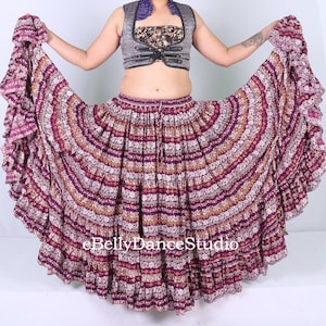 25 Yard Skirt/ATS Skirt/Gypsy Skirt/4 Tiered/Tribal Skirt/Belly Dance Skirt/Flamenco/Bohemian/Renaissance/Festival Skirt/Full Circle/FCBD
