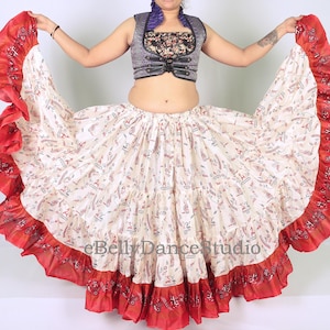 25 Yard Skirt/ATS Skirt/Gypsy Skirt/Tribal Skirt/Belly Dance Skirt/4 Tiered/Bohemian/Renaissance/Festival Skirt/Renaissance Fair/Larp/FCBD