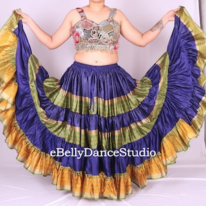 25 Yard Skirt/Sari Skirt/Padma Skirt/Gypsy Skirt/Tribal Skirt/Belly Dance Skirt/Bohemian/Renaissance/4 Tiered/Festival Skirt/ATS Skirt/FCBD