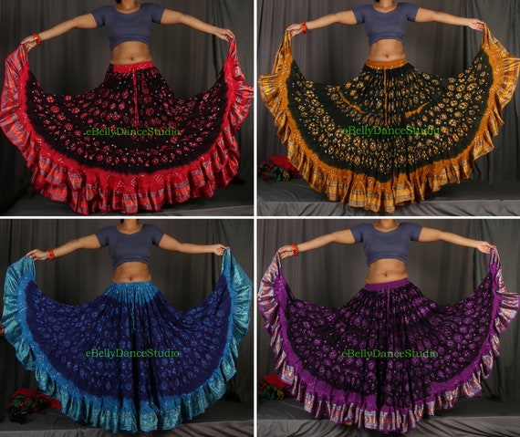 25 Yard Ats Dance Skirts sariskirts Tribal Fusion Cotton Skirt