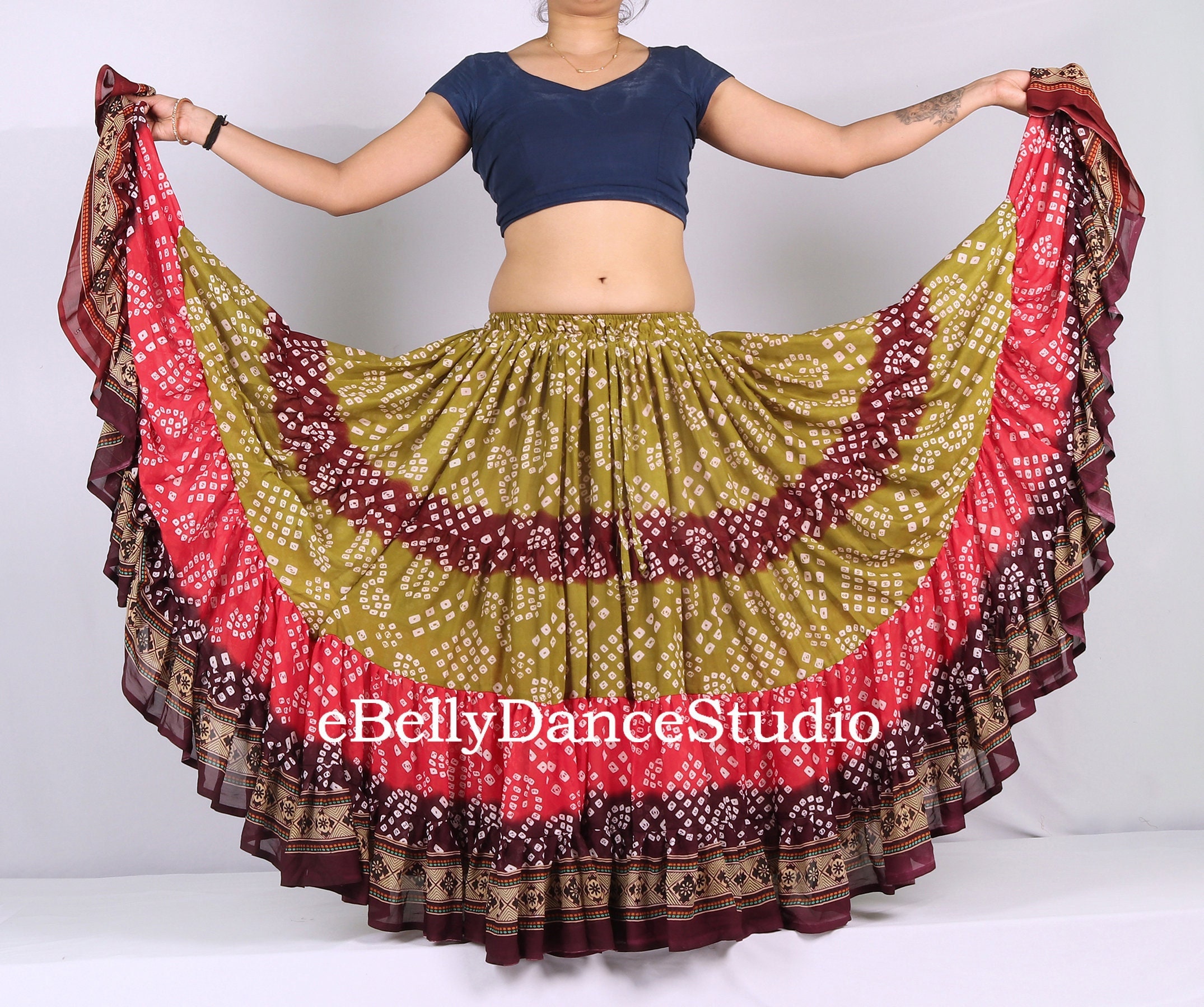 Multicolor Handcrafted Jaipur Bandhani Long Skirt Silk  Long skirt Silk  Clothes for women