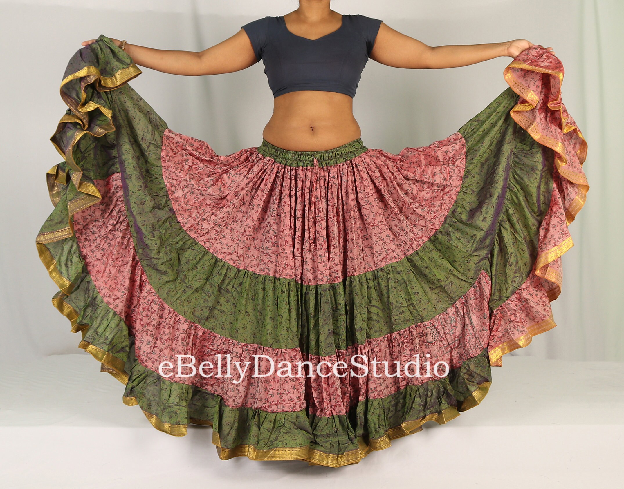 Boho Gypsy Hippie Maxi Skirt 12 Yard Skirt, Tribal Fusion, Belly Dance 