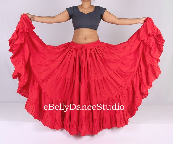 Falda Oscilante Grande Para Danza Del Vientre, Falda De Lino Para Danza