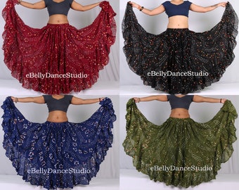 Falda de mujer/Falda Jaipur/Falda de 25 yardas/Falda ATS/Falda gitana/Falda de danza del vientre/Falda de lunares/Falda tribal/Falda Bandhani/Renacimiento/Boho