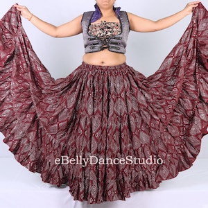 Assuit Skirt/25 Yard Skirt/ATS Skirt/Gypsy Skirt/Tribal fusion/Belly Dance Skirt/4 Tier/Festival Skirt/Renaissance/Caravan/Cosplay/FCBD/Larp