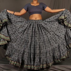 Cotton Padma Skirt/35 Yard Skirt/Gypsy Skirt/Tribal Skirt/Belly Dance Skirt/Renaissance/Festival/4 Tiered/Bohemian/Steampunk/FCBD/ATS Skirt