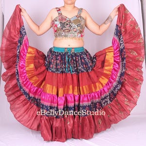 25 Yard Skirt/ATS Skirt/Gypsy Skirt/Tribal Skirt/Belly Dance Skirt/4 Tiered/Bohemian/Renaissance/Festival Skirt/Gothic/Pirate/FCBD/Steampunk