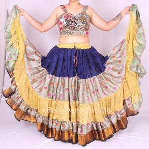 25 Yard Skirt/ATS Skirt/Gypsy Skirt/Tribal Skirt/Belly Dance Skirt/4 Tiered/Bohemian/Renaissance/Festival Skirt/Gothic/Pirate/Steampunk/FCBD