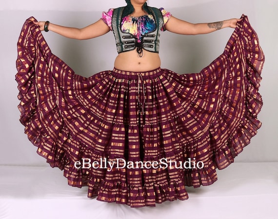 Jupe 25 yards en coton/jupe gitane/jupe tribale/jupe de danse du