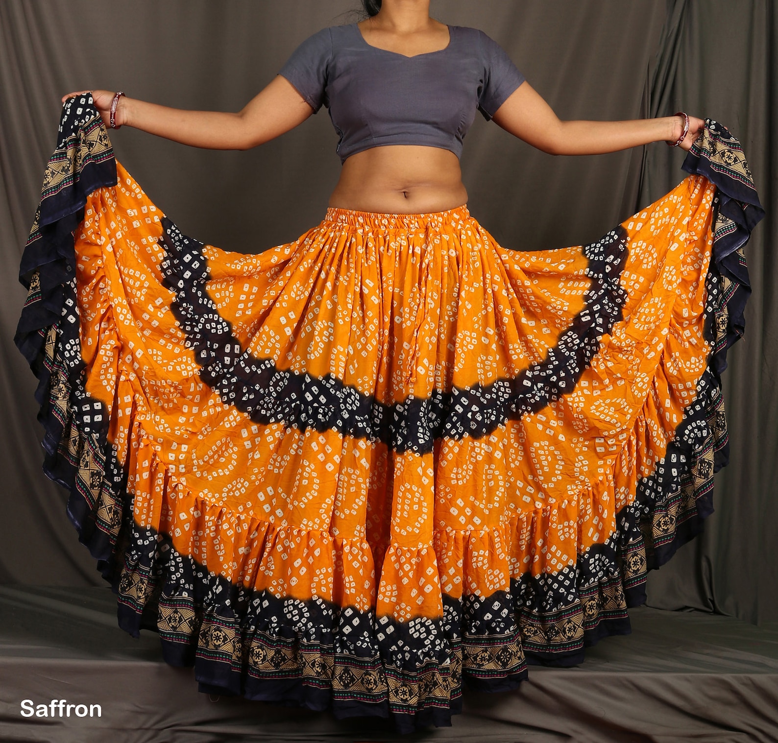 Bauchtanz Rock Chiffon Lang - Elastischer Einheitsgröße Rock Für Tanz & Performance