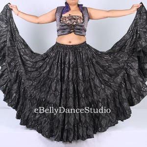 Black Assuit Skirt/25 Yard Skirt/ATS Skirt/Gypsy Skirt/Tribal Belly Dance Skirt/4 Tier/Festival Skirt/Renaissance/FCBD/Cosplay/Caravan/Larp