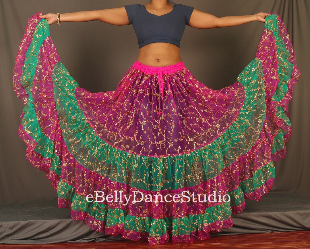 25 Yard Skirt/belly Dance Skirt/tribal Skirt/bollywood Skirt/tiered