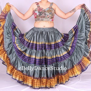25 Yard Skirt/Padma Skirt/Gypsy Skirt/Tribal Skirt/Belly Dance Skirt/Bohemian/Renaissance/4 Tiered/Festival Skirt/Sari Skirt/FCBD/ATS Skirt