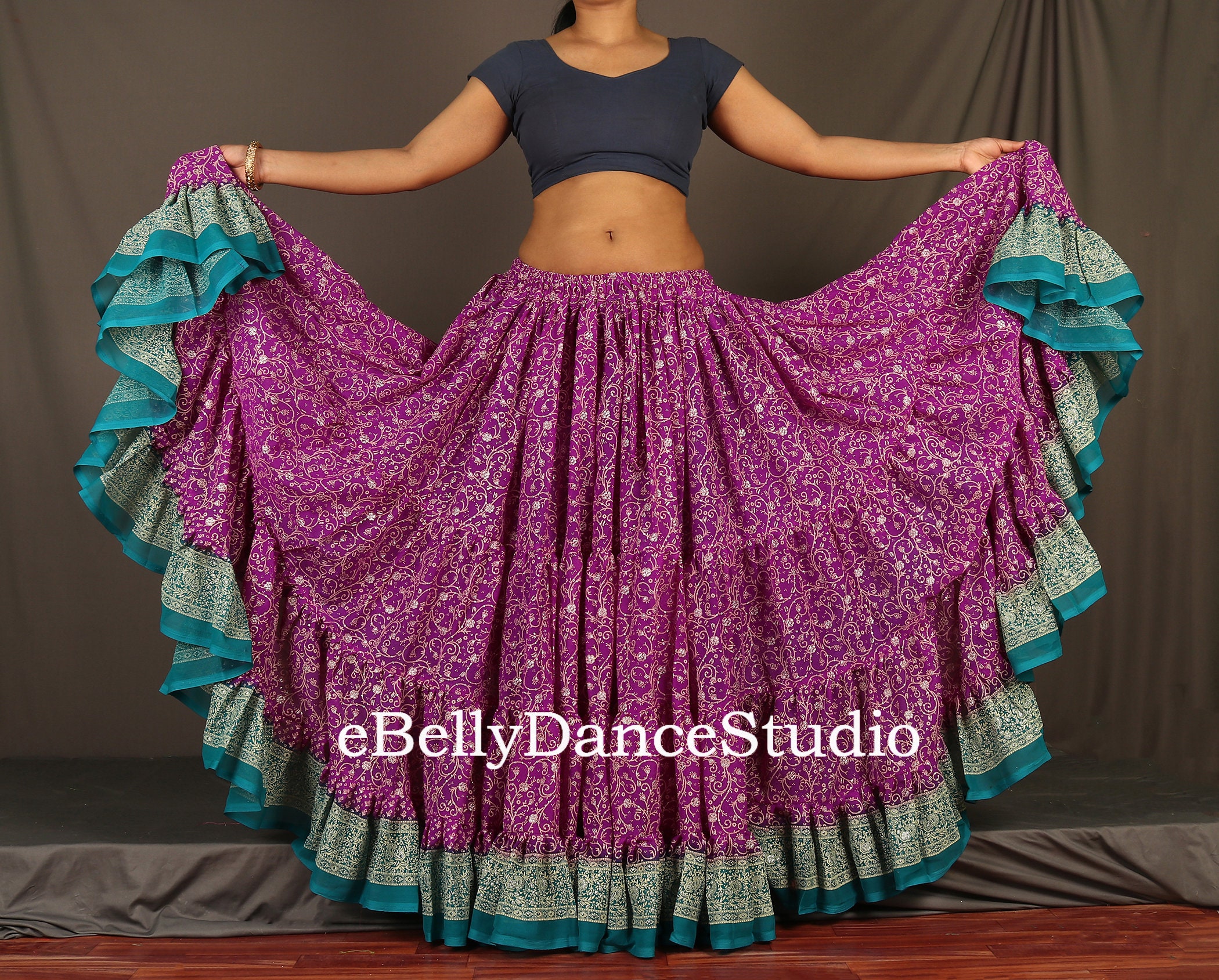 Maharani Skirt/25 Yard Skirt/ATS Skirt/Gypsy Skirt/Belly Dance Skirt/Tribal Skirt/Festival Skirt/Renaissance/4 Tiered/Jaipur Skirt/FCBD/Larp