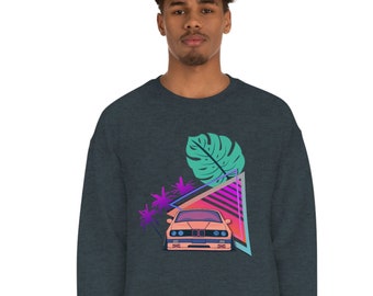 PALM TREE CRUISE -Vaporwave, Palm Tree, Abbigliamento da strada maschile, Synthwave, California, Florida, anni '80, '90, Neon, Felpa da uomo, anni '80, '90, bmw,