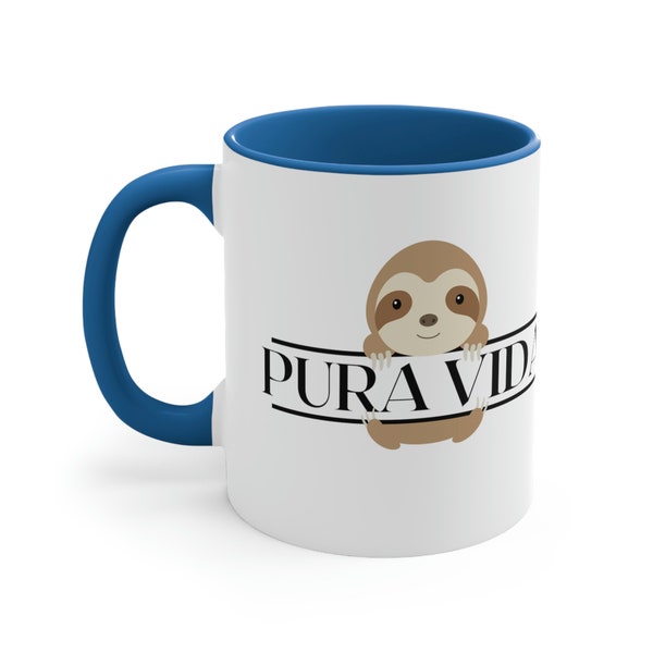 PURA VIDA SLOTH~ Coffee Mug, Pura Vida, Costa Rica, Pura Vida Gift, AirBnb, Sloth Mug, Sloth coffee mug, Pura Vida Coffee Mug,