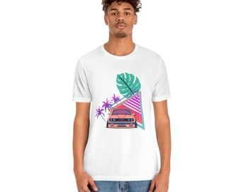 PALM TREE CRUISE - Vaporwave, Palma, Abbigliamento da strada maschile, Synthwave, Vaporwave, Smooth Car, California, Florida, anni '80, '90, neon, colori,