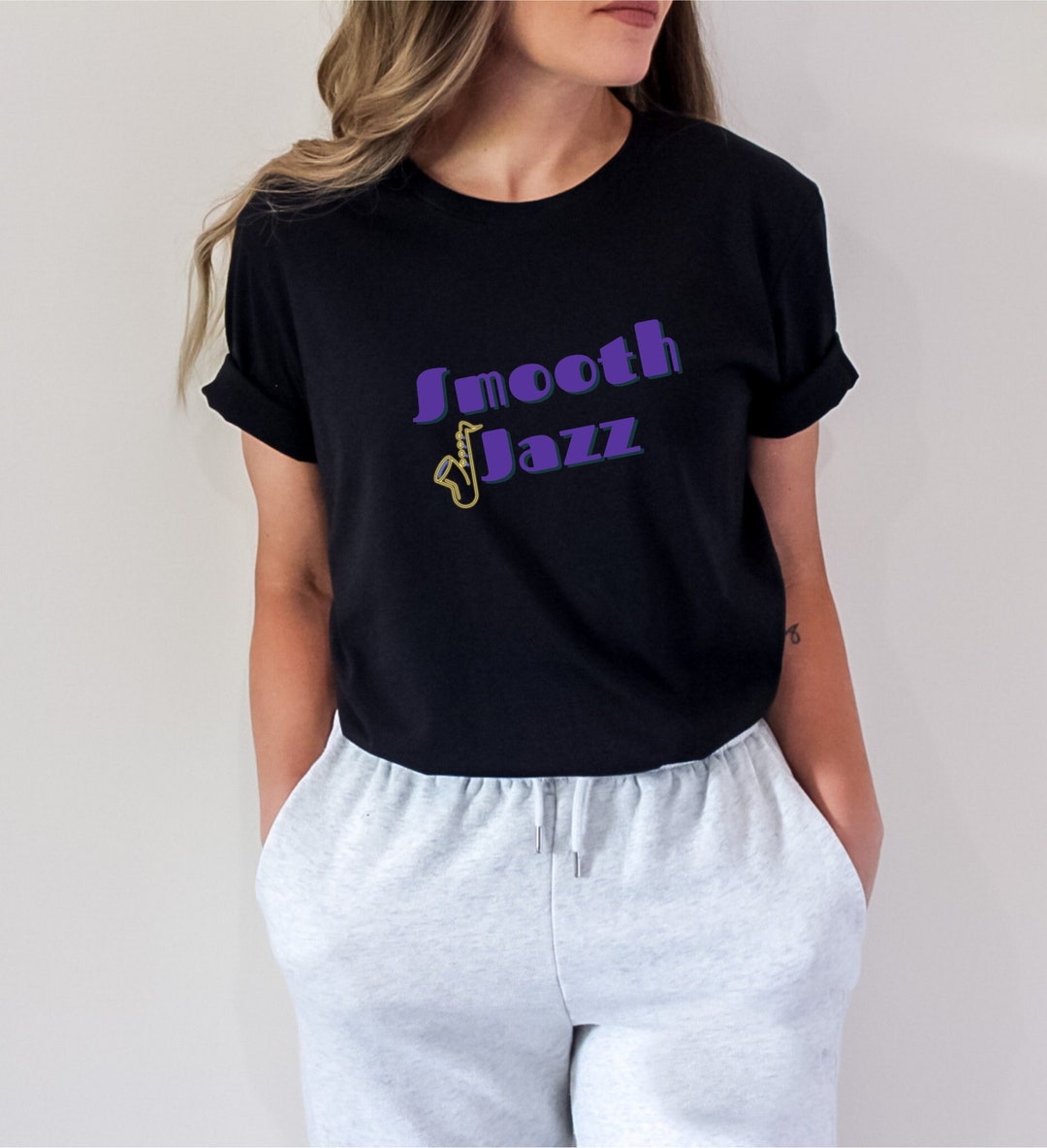 ミュージシャン 90s Smooth Jazz Art Graphic T-Shirt Vintage 90s￼ Smooth Jazz New Orleans Black T-Shirt Size XL