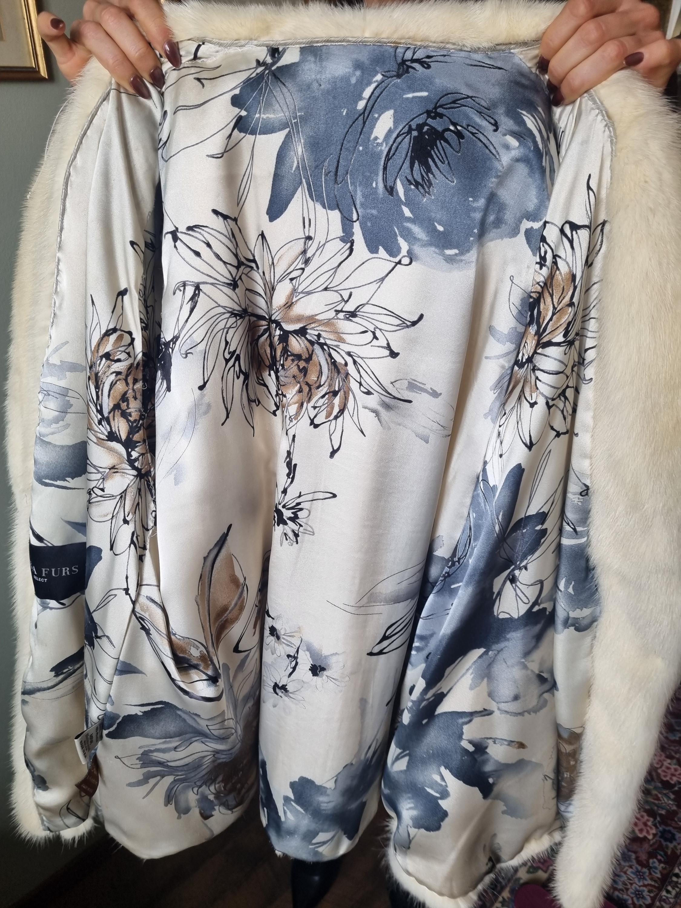 ヴィンテージホワイトSAGAリアルミンクファーコート：サイズL/XL DDP