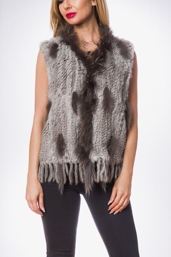 chaleco piel de conejo