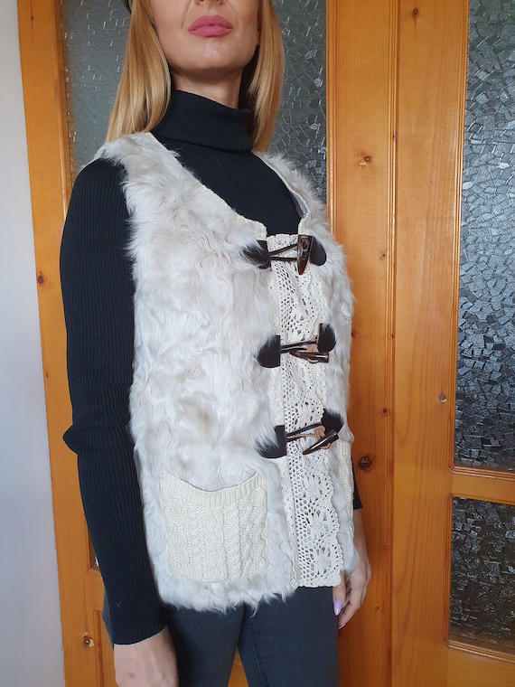 Shearling Vest, Boho Shearling Vest, Ethno Shearl… - image 3