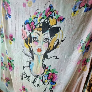 Mala Alisha Super Size 140 X 140 Oh la la Watercolor Pink Cashmere Blend Scarf