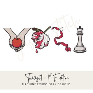 Maskinbroderimönster inspirerade av Twilight Vampire Romance – 4 designer, 5 storlekar (digital nedladdning)