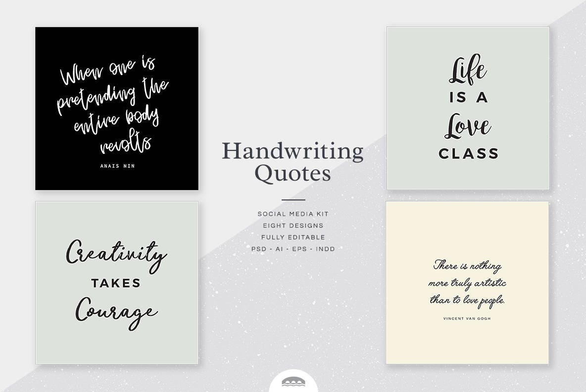 Handschrift citaat Social Media Kit Instagram sjabloon Etsy