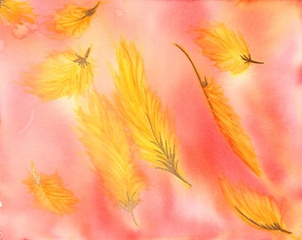 Rose Gold Feather Sunset