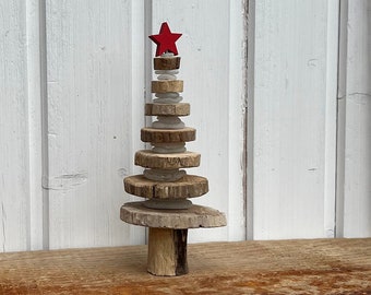 Fir tree made of driftwood and sea glass, driftwood tree, sea glass tree, fir tree, Christmas tree