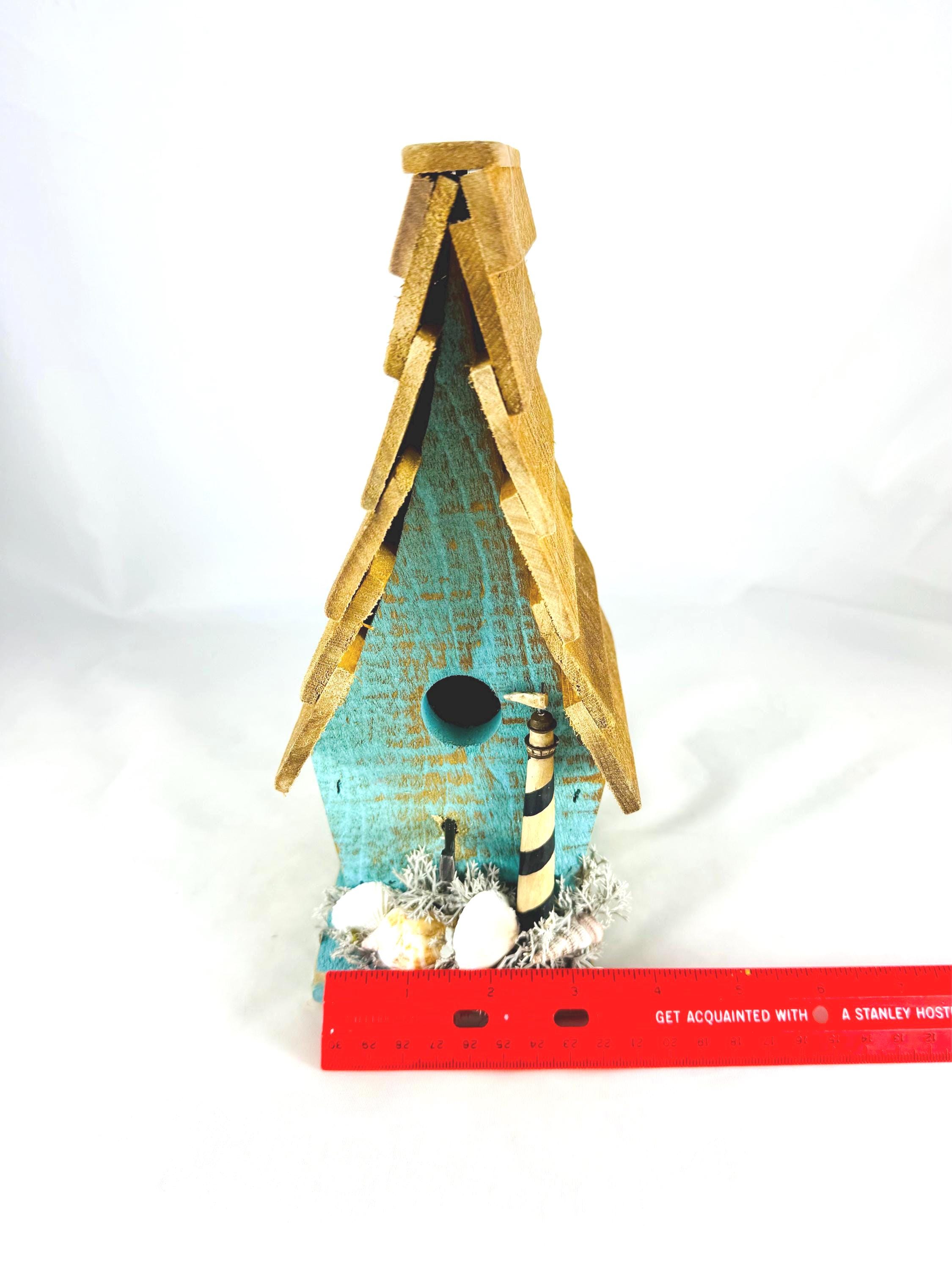Nautical Coastal Birdhouse, Rustic Lighthouse Centerpiece, Gift for ...