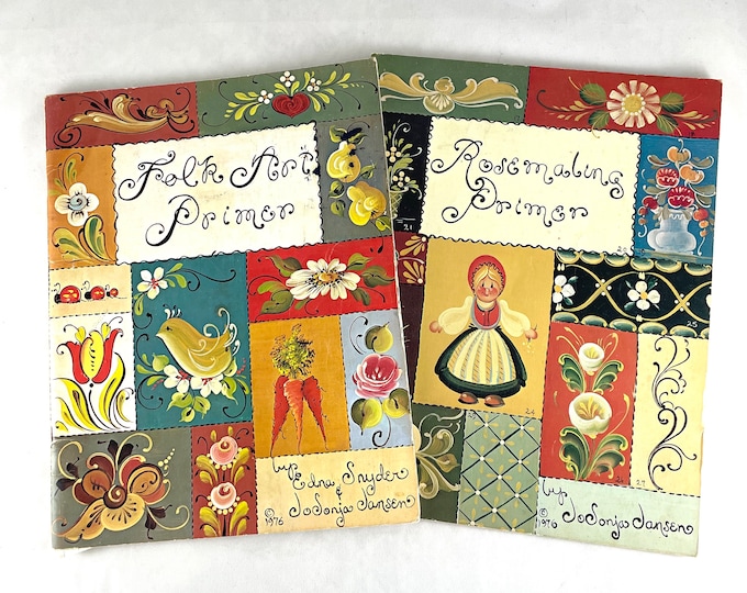 2 Pc Folk Art Painting Books Collection, Folk Art Rosemaling Primer