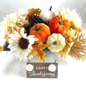 Fall Thanksgiving Pumpkin Dough Bowl Centerpiece: Rustic Farmhouse Autumn Decor
