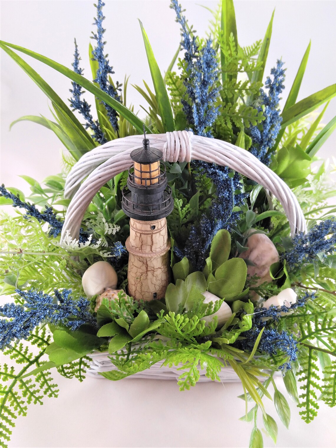 Coastal Lighthouse Basket Seashell Basket Mothers Day Gift Etsy