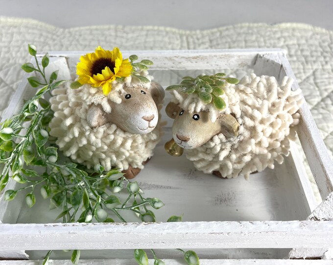 3 Pc Lamb Sheep Shelf Sitter, Farmhouse Tiered Tray, Primitive Sheep, 2