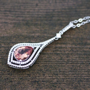 Victorian Design Color Change Diaspore Pendant in Solid Sterling Silver 925, Wedding