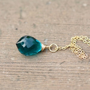 Paraiba Turmalin Anhänger 14k Gold Filled, Oktober Geburtsstein Bild 6