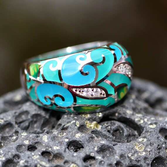 Sterling Silver Enamel Rings 2025