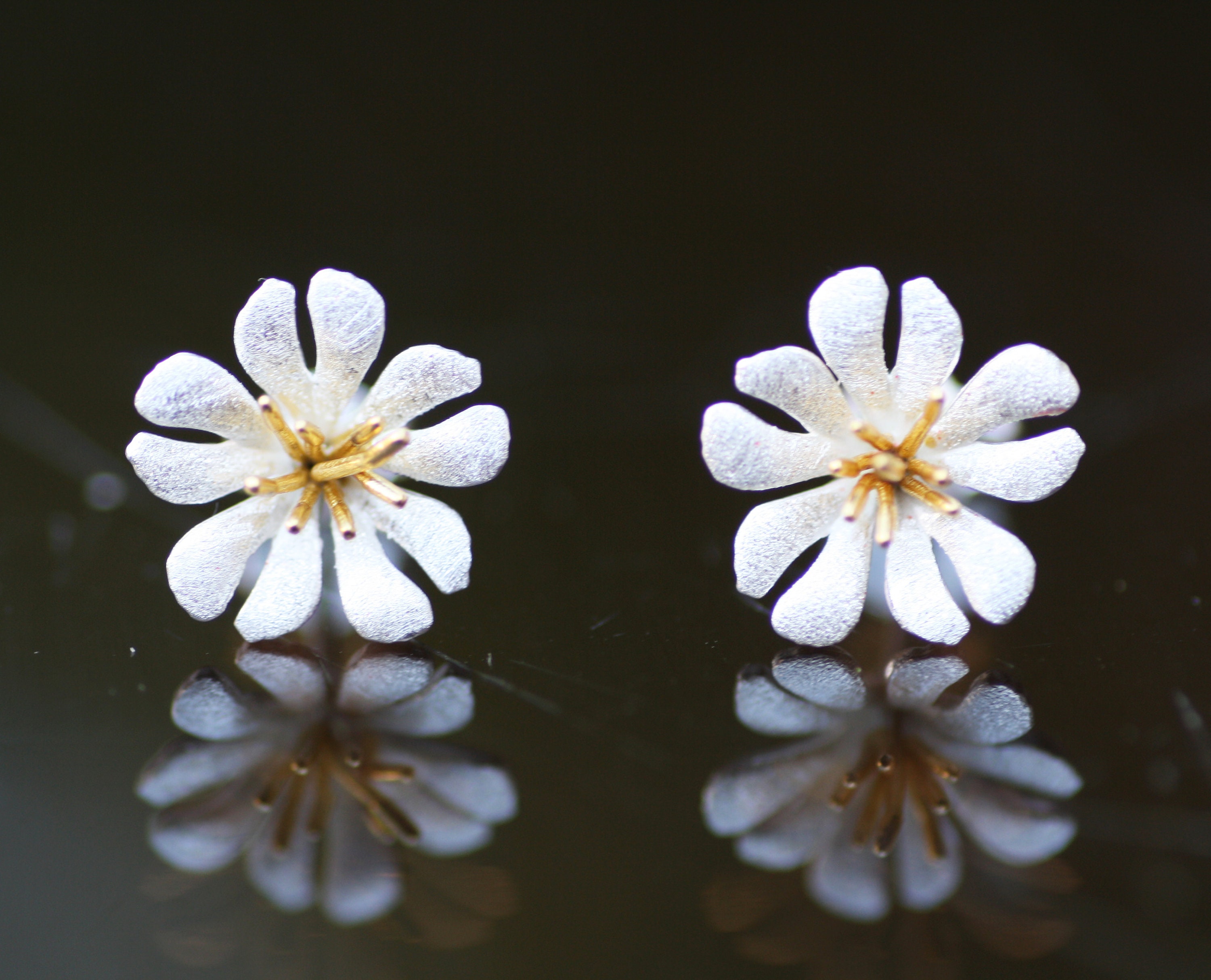 Wild Flower Stud Earrings Sterling Silver 925 , Flower Studs