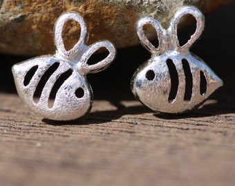 Ohrstecker, Katzenkopf, Echtes 925 Sterlingsilber