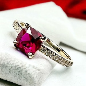 Stunning in It's Simplicity: 10K Yellow Gold Ruby Ring, Celebrate Julys Birthstone Size 6