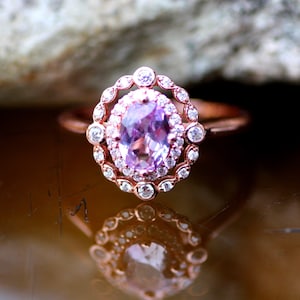 Color Change Lab Made Alexandrite Ring 14k Rose Gold Vermeil or Custom order in Solid Gold , June Birthstone