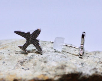 Small Airplane Earrings  Sterling Silver 925 , Small Stud , From Canada ts gro